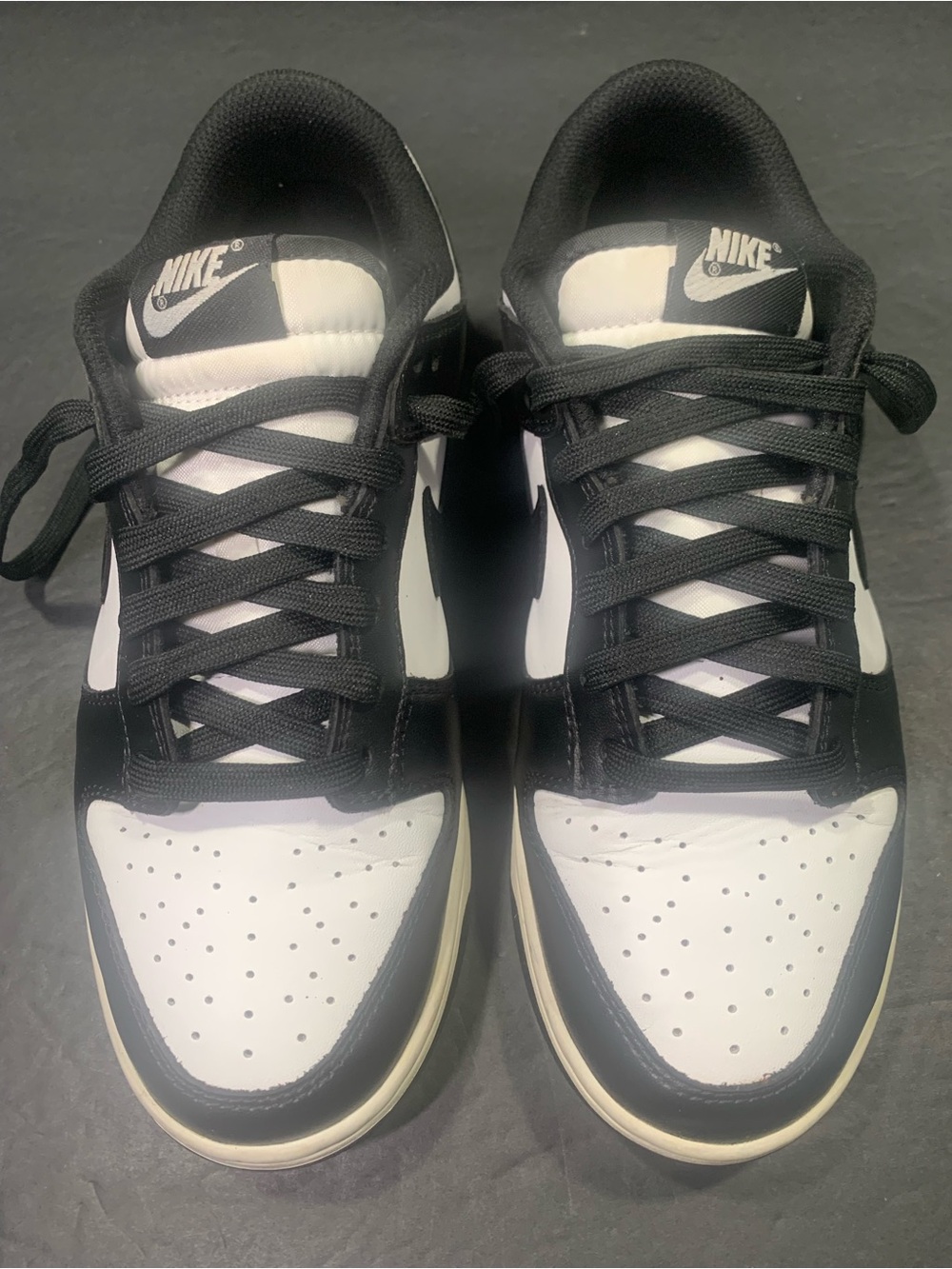 Nike Dunks Low Women’s White Black Sneakers Shoe Size -8 - Picture 3 of 9